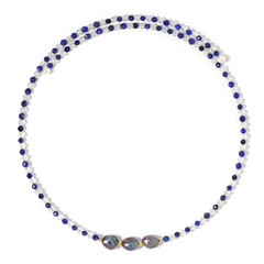 Collana rigida in acciaio con Perla Nera di Acqua Dolce (Riya)