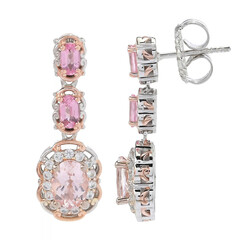 Pendientes en plata con Morganita de Brasil (Gems en Vogue)