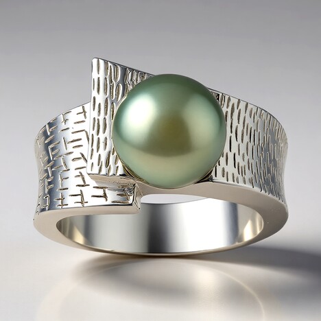 Anello in argento con Perla Tahitiana (MONOSONO COLLECTION)