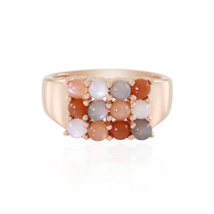 Zilveren ring met witte maanstenen