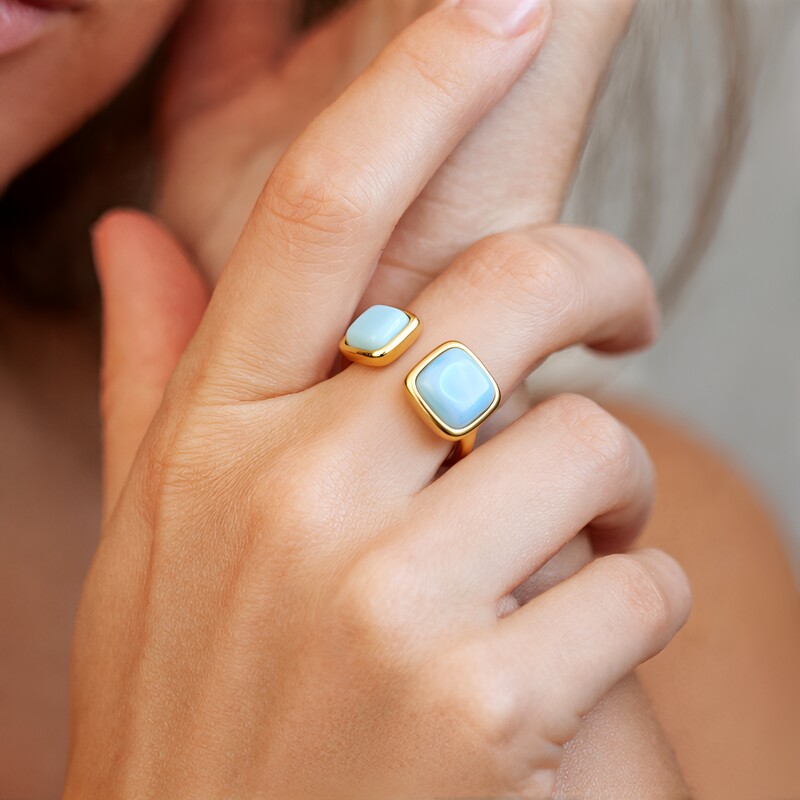 Anello in argento con Larimar