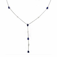10K Ceylon Blue Sapphire Gold Necklace