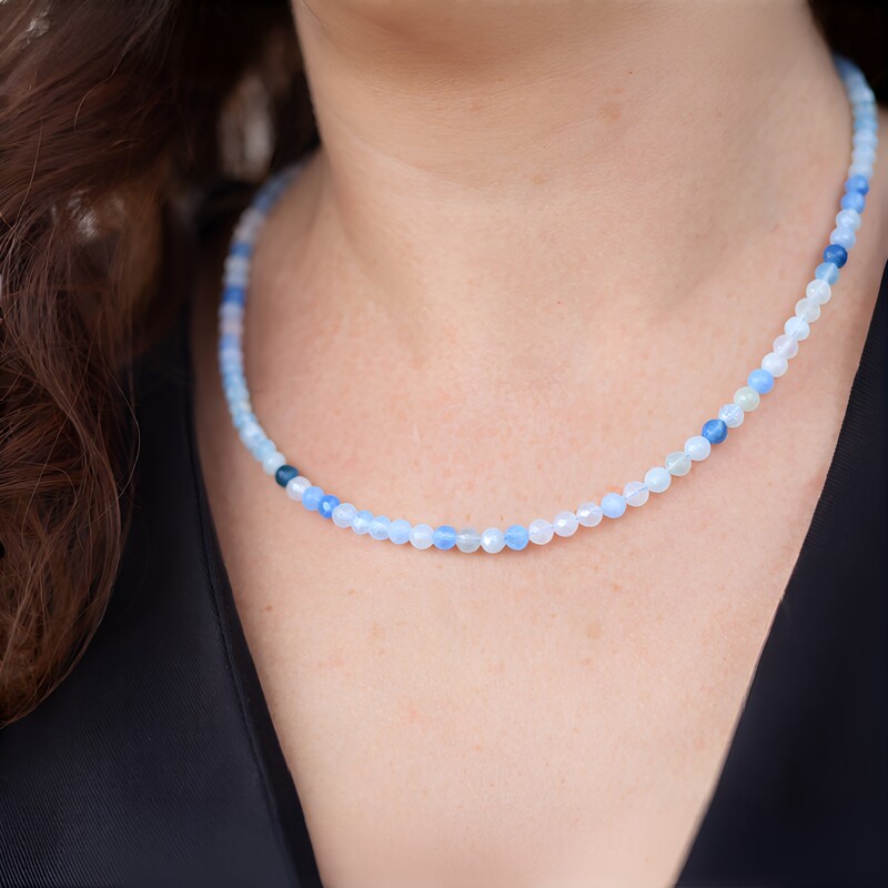 Collar en plata con Aguamarina de Brasil