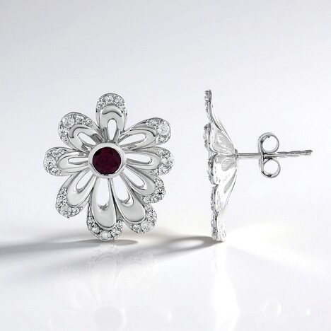 Orecchini in argento con Rodolite (de Melo Essence)