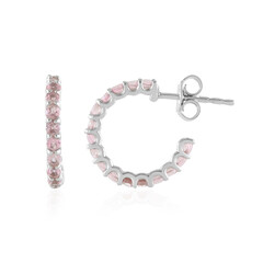 Zilveren oorbellen met Nigeriaanse roze toermalijnen