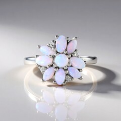 Anello in argento con Opale Australiano