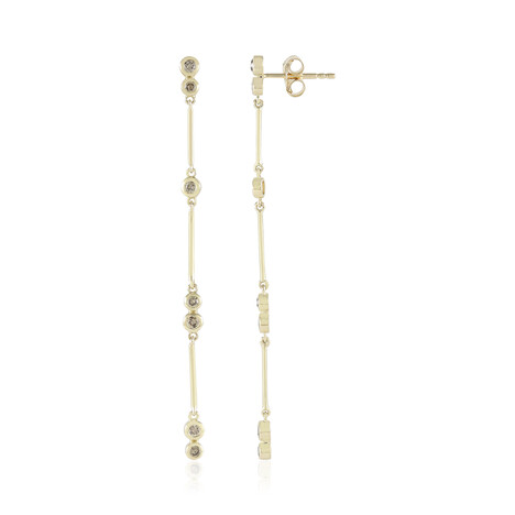 Pendientes en oro con Diamante champán I2 (de Melo Gold)