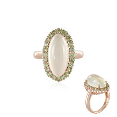 Bague en argent et Pierre de lune verte (KM by Juwelo)