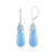 Zilveren oorbellen met Azuurblauwe kwartskristallen