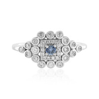 Bague en argent et Saphir bleu de Ceylan non chauffé