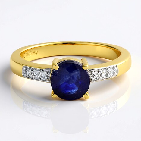Anello in argento con Zaffiro Blu del Madagascar