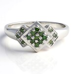 Anello placcato in platino con Diamante Fancy