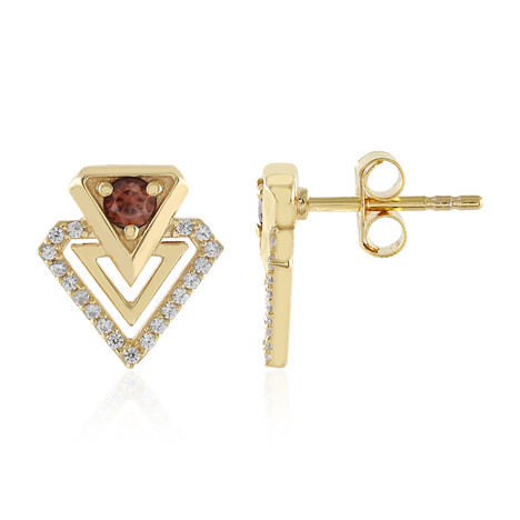 Champagner-Zirkon-Silberohrringe