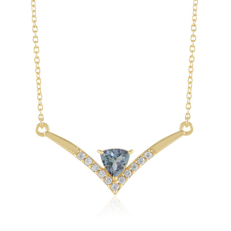 Nicht erhitzter Tansanit-Silbercollier