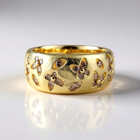 Anello in oro con Diamante Champagne I2 (de Melo Gold)