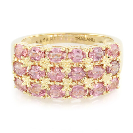 Nicht erhitzter Padparadscha-Saphir-Goldring (AMAYANI)