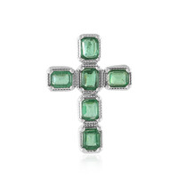 Pendentif en argent et Apatite verte