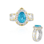 Zilveren ring met een Paraiba-blauwe topaas (Gems en Vogue)
