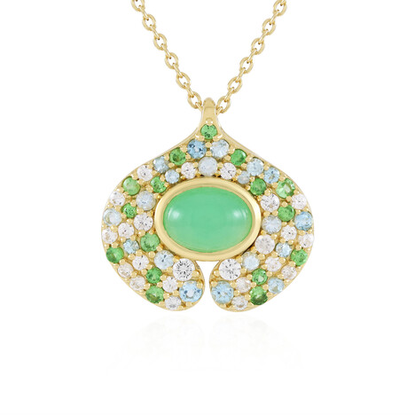 Collana in argento con Crisoprasio (KM by Juwelo)