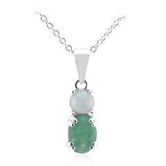 Collar en plata con Esmeralda de Brasil