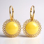 Boucles d'oreilles en argent et Ambre laiteux de la Baltique (dagen)