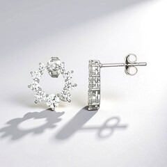 Orecchini in argento con Zircone (Adela Silber)