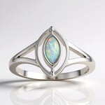 Anello in argento con Opale Australiano