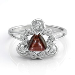 Anello in argento con Occhio di Tigre Rosso