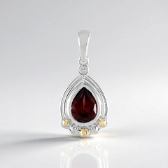 Ciondolo in argento con Granato Mozambico (Granulieren)