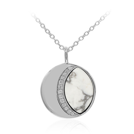 Howlith-Silberhalskette