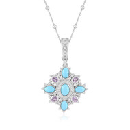 Collar en plata con Turquesa bella durmiente (Dallas Prince Designs)