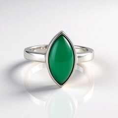Anello in argento con Onice Verde