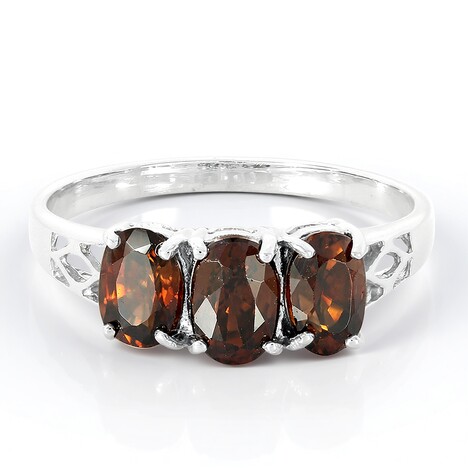 Anello in argento con Zircone Cioccolato
