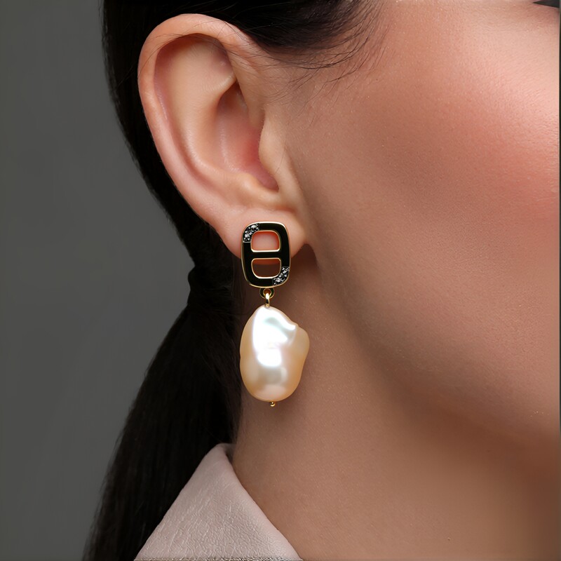 Orange Süßwasserzuchtperlen-Silberohrringe (TPC)