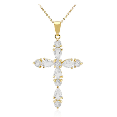 Weißer Topas-Silberhalskette