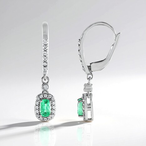 Orecchini in argento con Smeraldo Colombiano