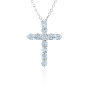 Collar en plata con Topacio azul cielo