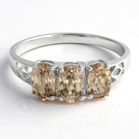Bague en argent et Zircon cannelle