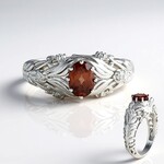 Anello in argento con Zircone Champagne