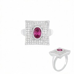 Bague en argent et Grenat de Malaya