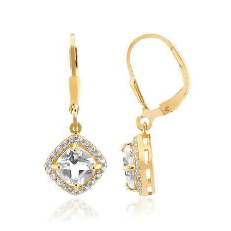 Orecchini in argento con Topazio Bianco