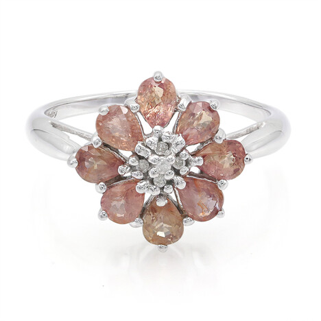 Anello in oro con Zaffiro Padparadscha (non riscaldato)