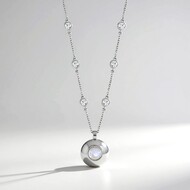 Collier en argent et Pierre de lune bleue (KM by Juwelo)