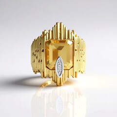 Bague en argent et Citrine