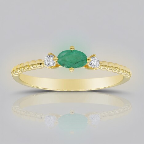 Anello in oro con Smeraldo Zambia AAA