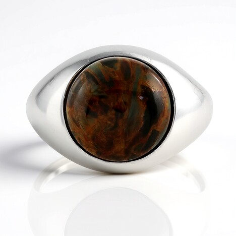 Anello in argento con Pietersite Dorata