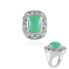 Bague en argent et Chrysoprase (KM by Juwelo)