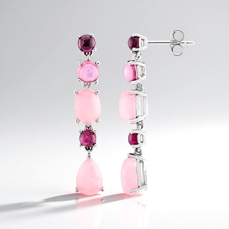 Orecchini in argento con Quarzo Color Rosa