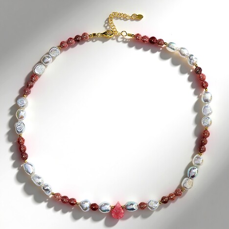 Collier en argent et Rhodonite