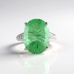 Anello in argento con Fluorite Verde